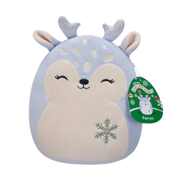 Squishmallows Other - ⚡️NWT 8” Farryn the Purple Fawn with Snowflake ❄️ Christmas Squishmallow